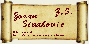 Zoran Simaković vizit kartica